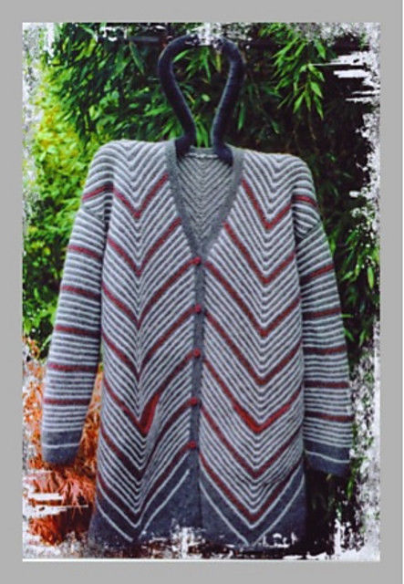 Sarah James WJ209 Diagonal Jacket Cardigan Sweater Knitting Pattern