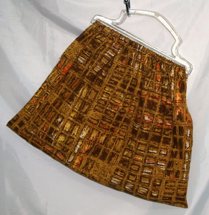 Vintage Yarn Bag Carrier Knitting Standard Textile Co Plastic Handles Brown Gold