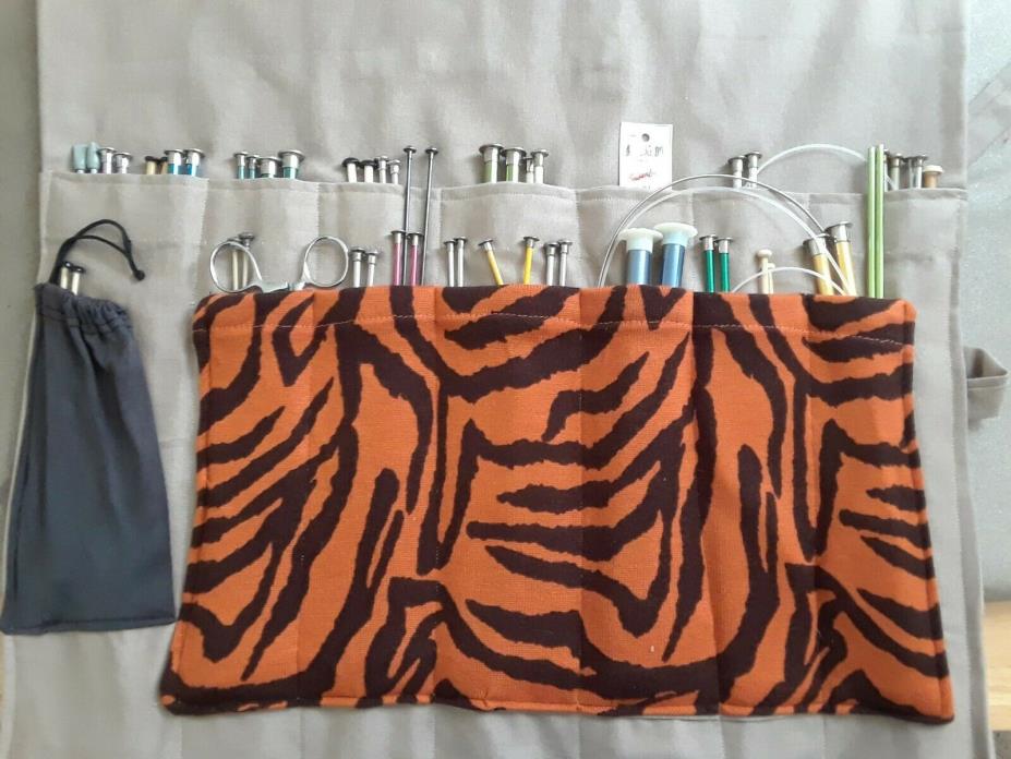 XL Knitting Needle case: organize & tote for extra long, long, short & circular