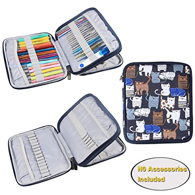 Teamoy Organizer Case for Interchangeable Circular Knitting Needles, Crochet and