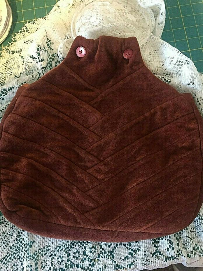 Vintage Lined Hand Made Knitting Craft Bag Handbag Purse w/ Acrylic Handles 14
