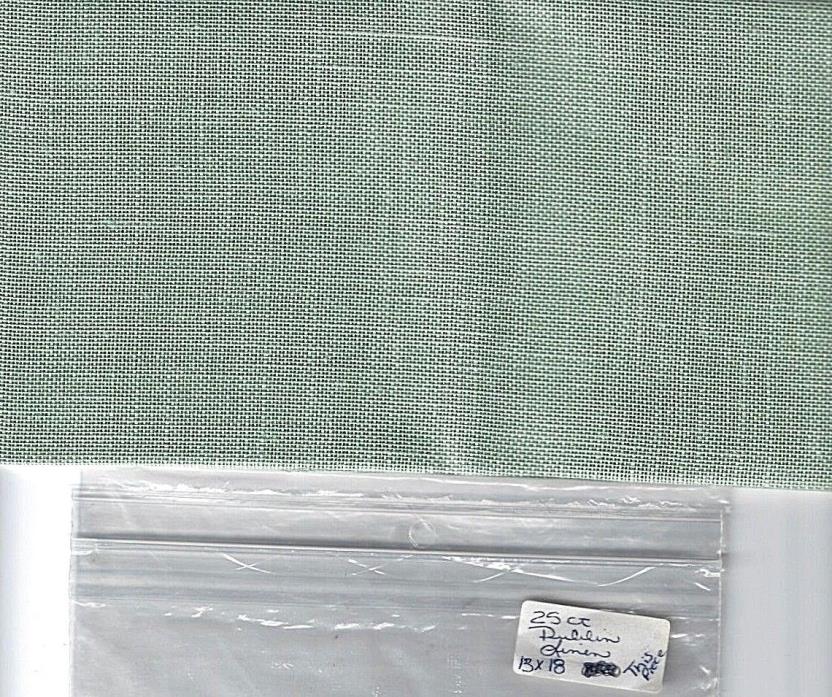 25 ct Dublin Linen Cross Stitch Fabric Light Green/Celadon Measures  13