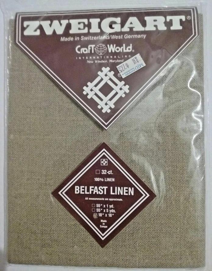 32 Count Zweigart Belfast Linen Cloth Mocha Fabric 18