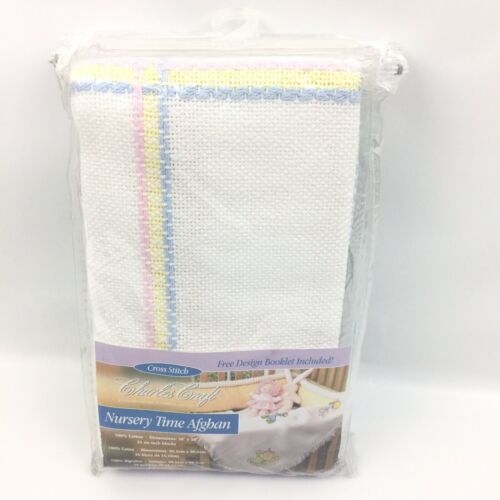 NEW Charles Craft Nursery Time Cotton Afghan 14 Count 38