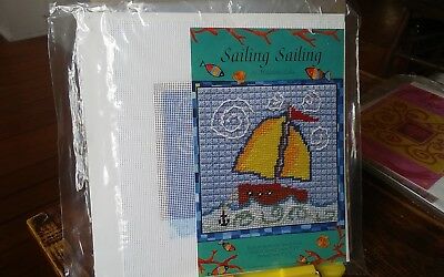Madeline Lake needlepoint canvas matt & instructions Sailing Sailing boat  5x5
