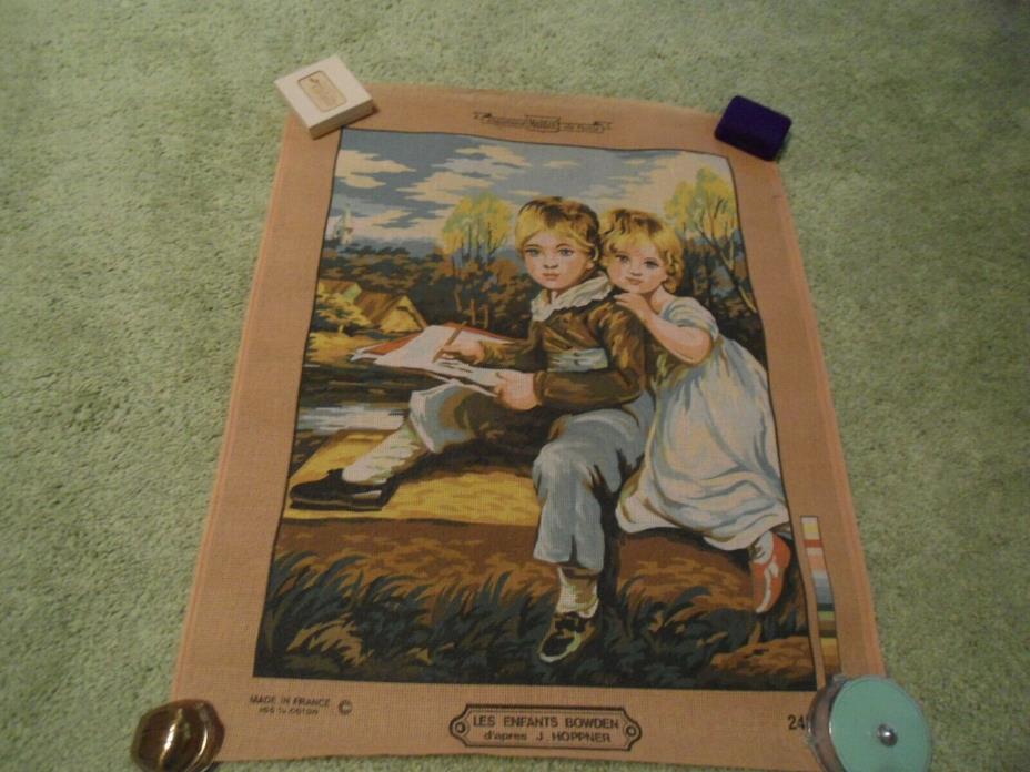 Les Enfants Bowden d'apres Hoppner Tapestry Needlepoint 100% Cotton Canvas Only