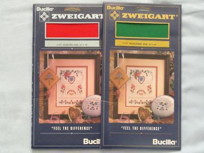 CROSS STITCH FABRIC - Bucilla Zweigart/ 1 each -Christmas Red & Green Placemats