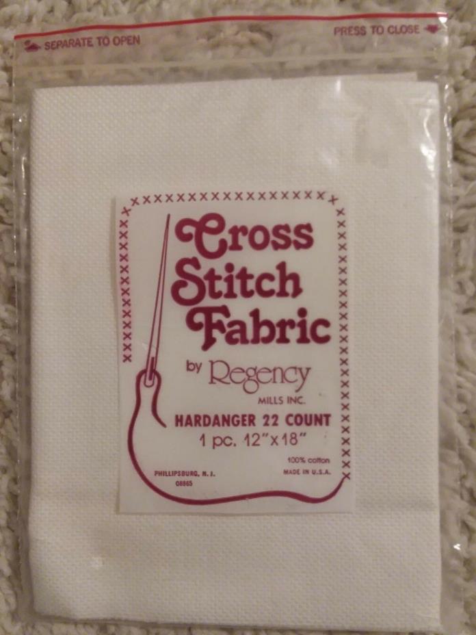 Regency Mills Cross Stitch Fabric Aida 22 Count White Cotton 12 x 18 USA Made