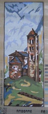 Vintage Unworked Needlework Canvas MADE IN FRANCE MODEN #2805 ANDORRE  15 X 40cm
