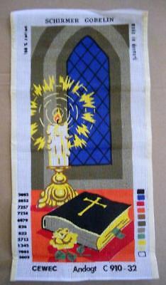 Vintage Unworked Needlework Canvas SCHIRMER GOBELIN Denmark CEWEC C 910-32 BIBLE
