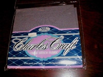 NIP Charles Craft Silver Aida Cloth 14 Count Steel Gray 12
