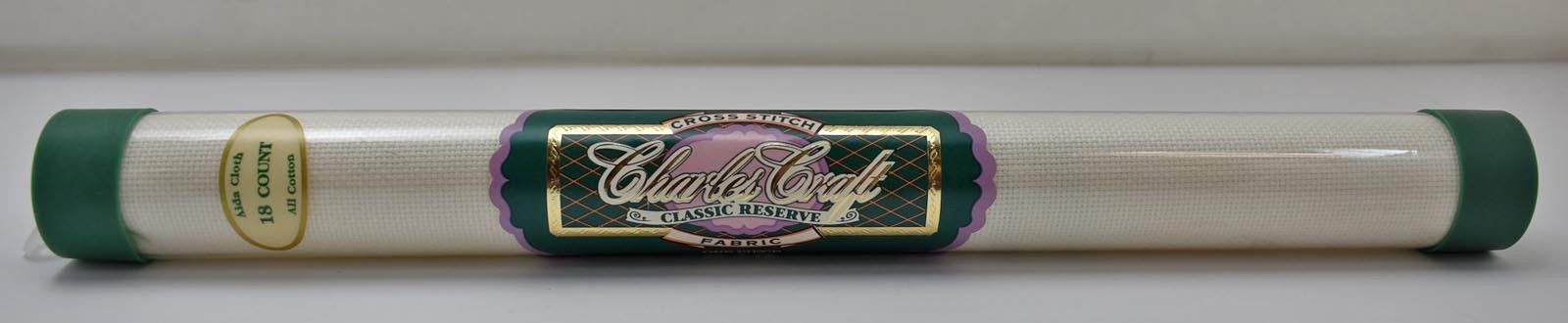 Charles Craft 18 Count Cotton Aida Cross Stitch Fabric 15x18 - 1 Tube - White