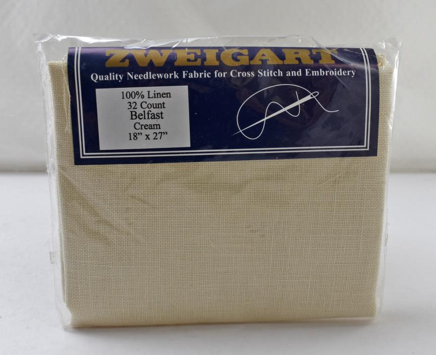 Zweigart Belfast 32 Count Cream Linen Cross Stitch Aida Fabric - 18