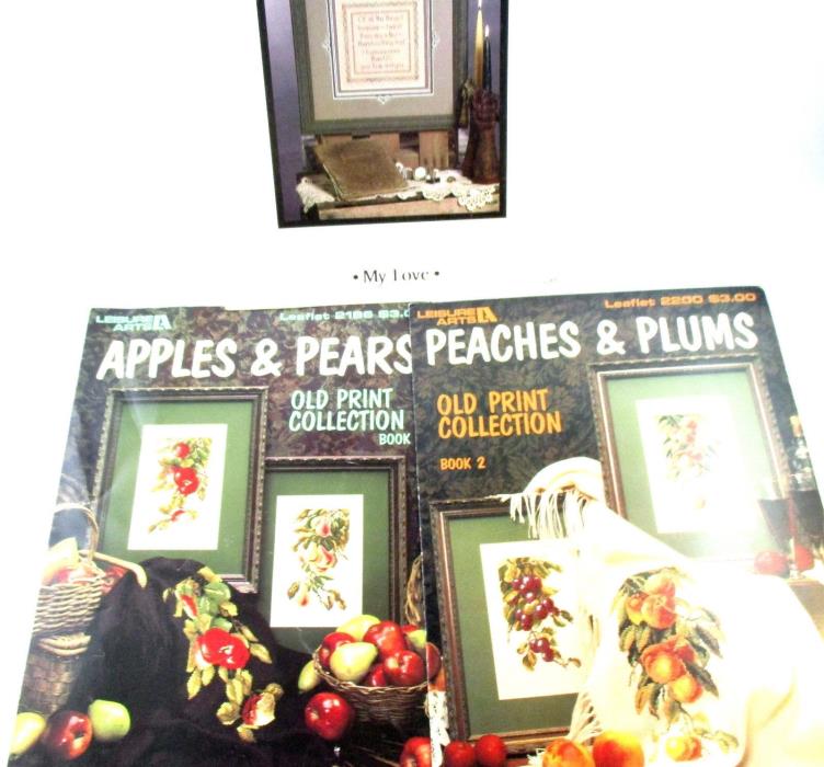 Apples & Pears Peaches & Plums My Love Cross Stitch Leaflet Patterns