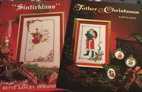 2 Bette Ashley Designs Sintirklass & Father Christmas Counted Cross Pattern Book