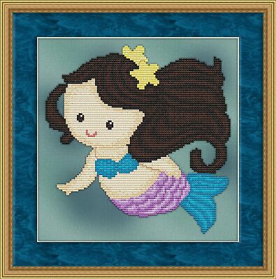 Sweet Little Mermaid #5 Cross Stitch Pattern