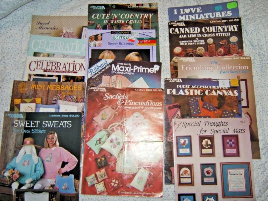 Huge Lot of 55+ Counted Cross stitch Leaflets Pamphlets Booklets