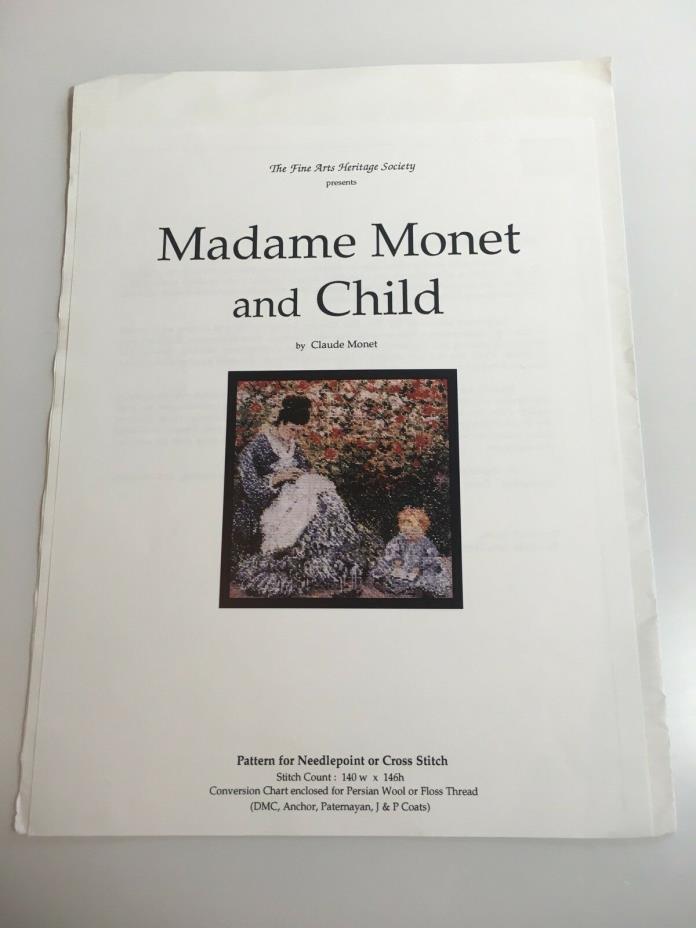 Fine Art Society - Madame Monet and Child - Cross Stitch Pattern
