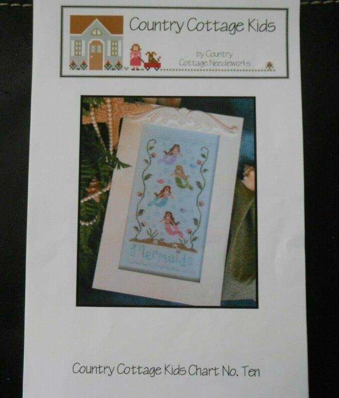 Country Cottage Kids Mermaids Cross Stitch Pattern plus Specialty Floss