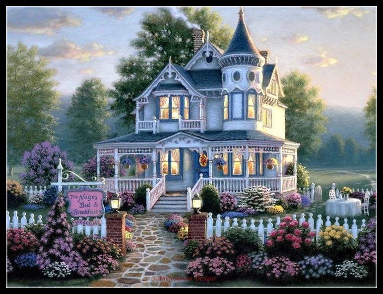 Garden Cottage - Chart Counted Cross Stitch Patterns Needlework DMC Color