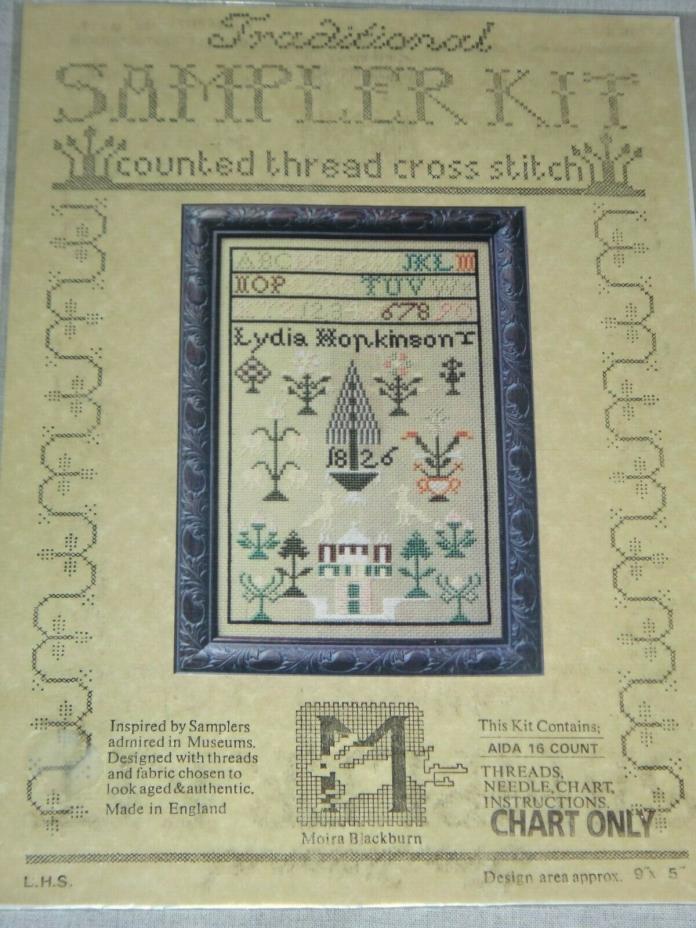 MOIRA BLACKBURN Cross Stitch Chart Pattern Lydia Hopkinson 1826 Antique Sampler