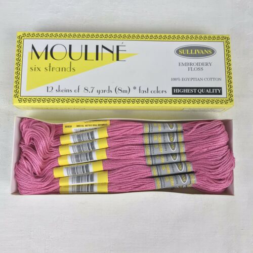 New Mouline 6 Strands Sullivans Cotton Embroidery Floss 12 Skeins Pink #45403