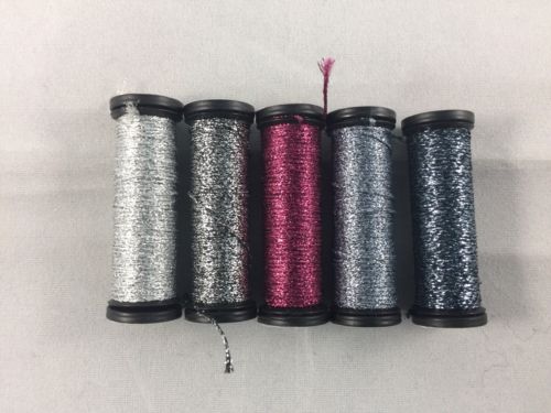 Lot Of 5 Kreinik #8 Braid Balger Metallic Thread Floss 10 Meters Needlepoint