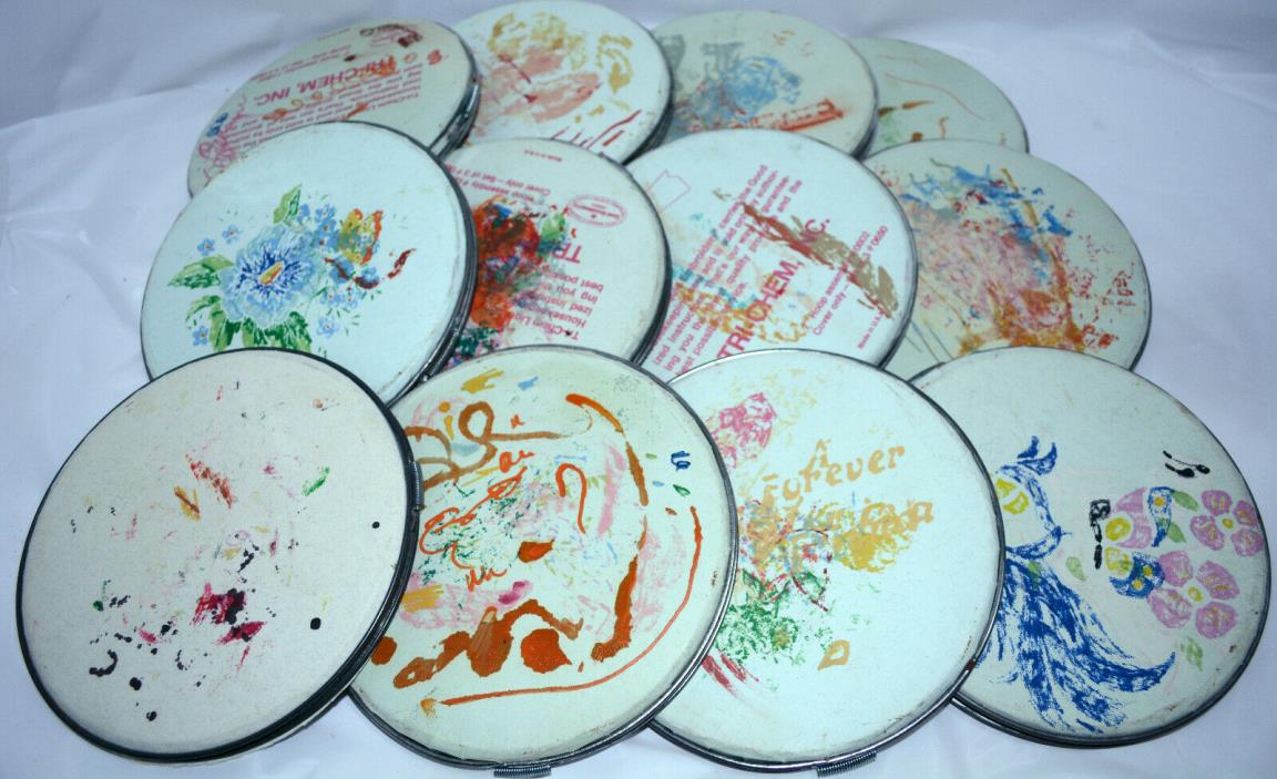 VTG Lot of 3 Artex Tri-Chem Liquid Embroidery Hoops Blotters Metal Spring 7 3/8