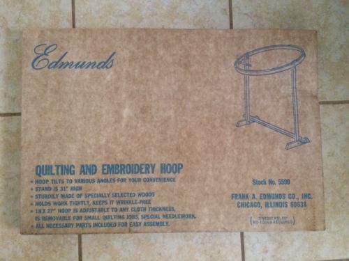 Edmunds Hardwood Quilting & Embroidery Hoop w/ Stand#5590 in Original Box