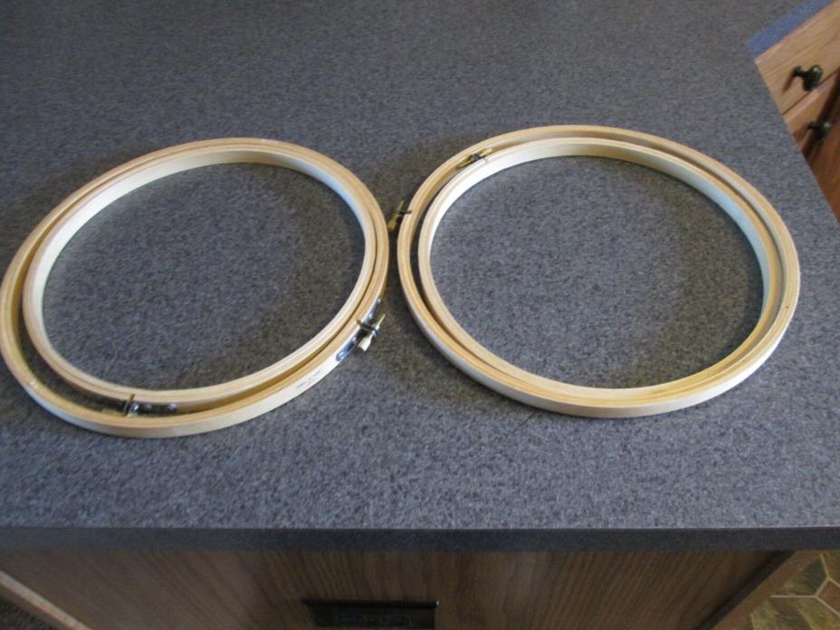 Wooden embroidery hoops total of 4 sets