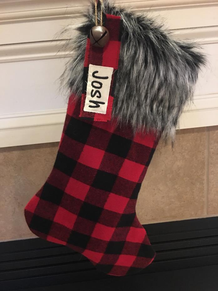 Buffalo Plaid Christmas Stocking - Handmade and Personalized