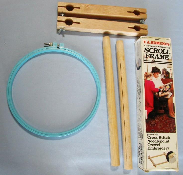 Vintage Needlework Hardwood Scroll Frame in Box 6