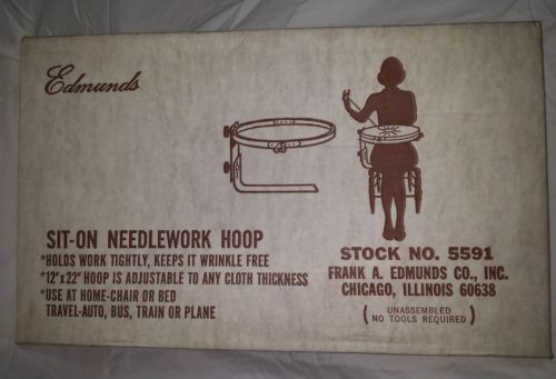 Vintage Edmunds Sit on Needlework Embroidery Hoop #5591 Frame Quilting Sewing