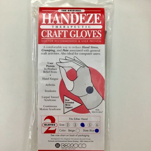2 Berroco craft compression gloves Handeze color blue size 4 crafts stitching