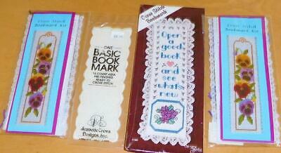 LOT New Berlin Co & Oths Counted Cross Stitch BOOKMARK kits & 1 Ready-to-stitch