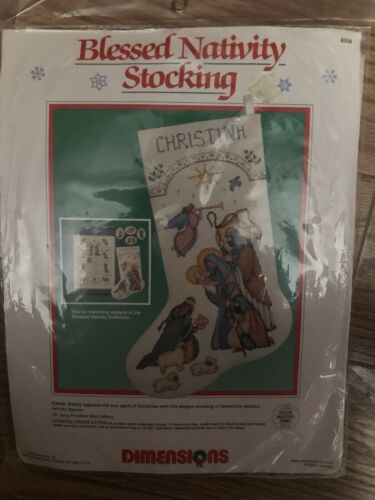 Christmas Dimensions Counted Cross Holiday Stocking Kit,BLESSED NATIVITY,8358 #6
