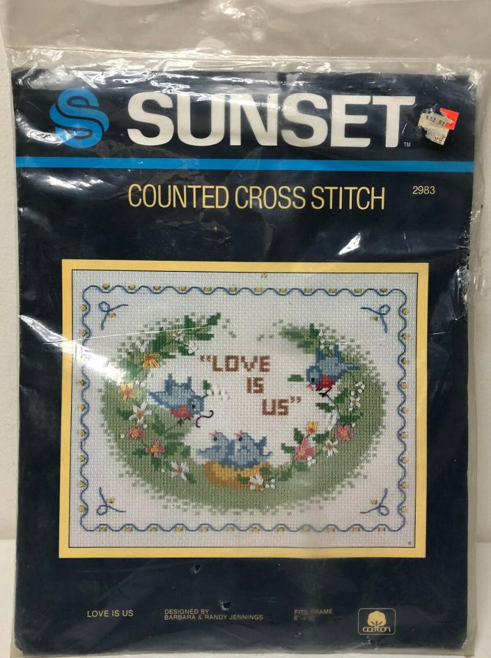 NIP Vintage Sunset Stitchery Counted Cross Stitch Kit 