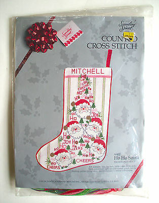 New Vintage Christmas Stocking Kit Counted Cross Stitch Something Special Santa