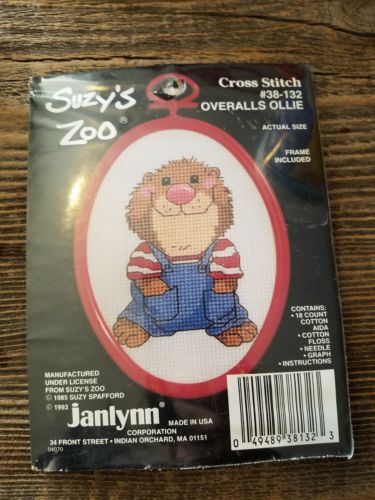 Cute! Suzy's Zoo STORYBOOK OVERALLS OLLIE # 38-132 Cross Stitch Ornament Kit NEW