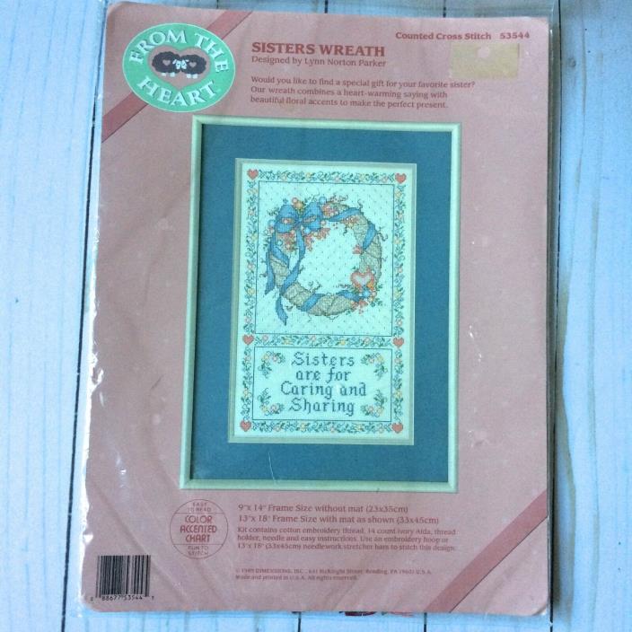 Vintage Dimensions From The Heart Sisters Wreath Counted Cross Stitch Kit