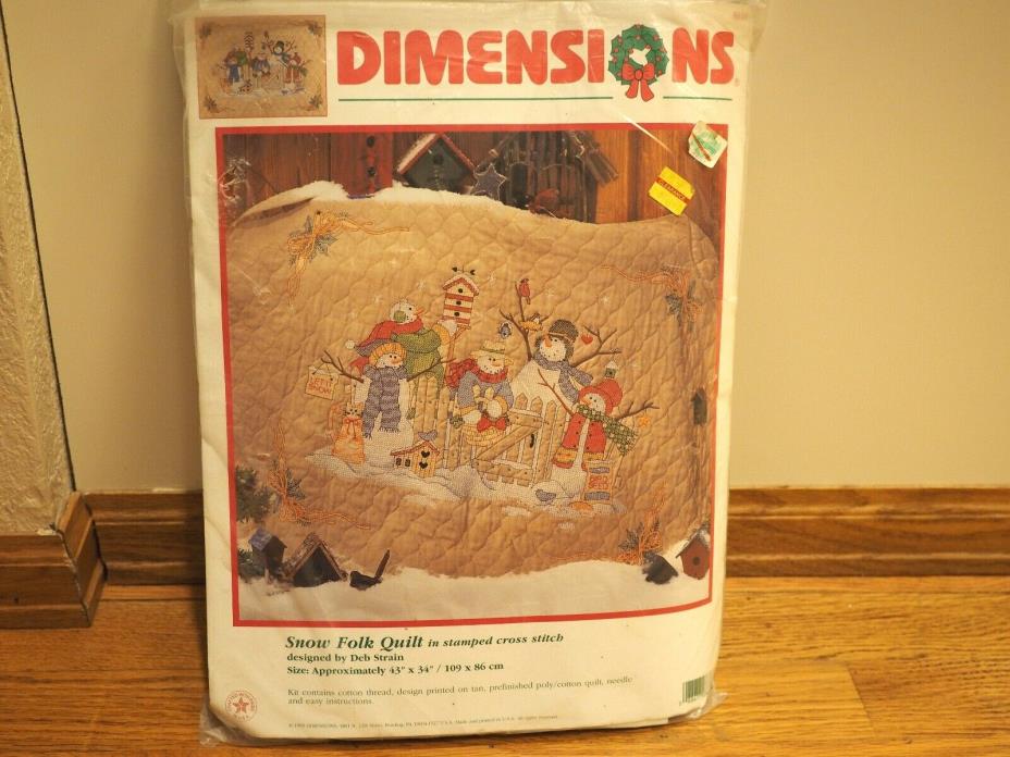 Dimensions Snow FolK Quilt Kit 8636 Stamped Cross Stitch 43