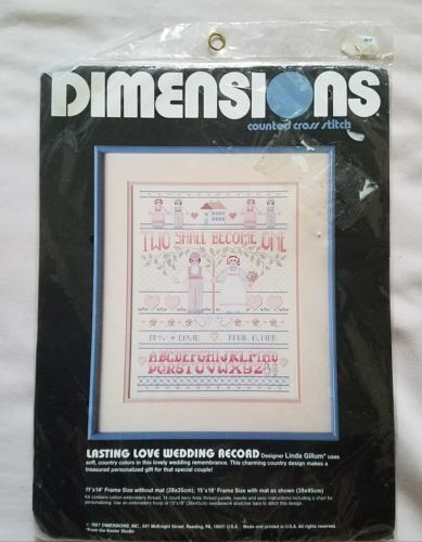 Dimensions LASTING LOVE WEDDING RECORD Counted Cross Stitch Kit  - NEW