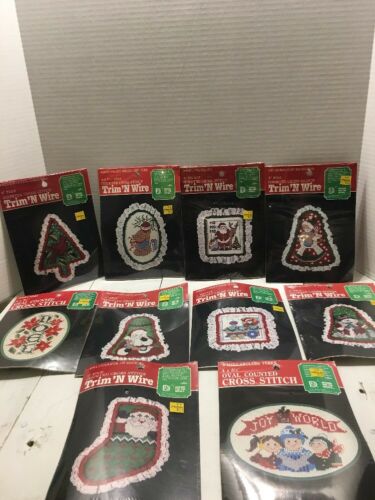 NIP 1986 DESIGNS FOR THE NEEDLE OVAL COUNTED CROSS STITCH KIT Lot Christmas