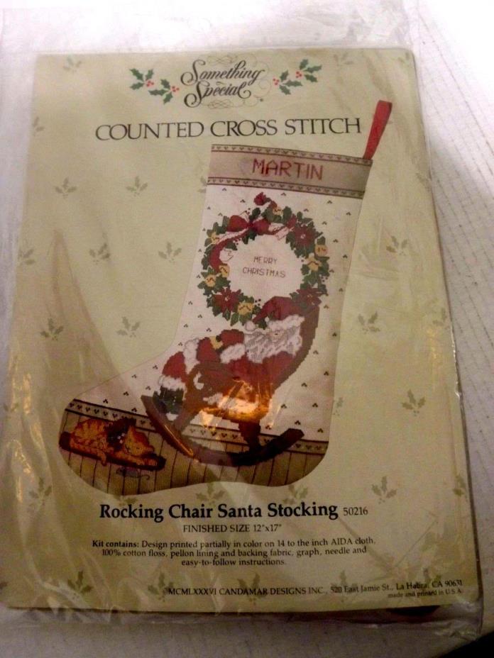 Something Special, Rocking Chair Santa Counted Cross Stitch Stocking Kit   NEW