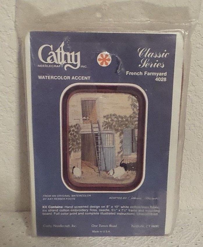 Cathy Needlecraft Watercolor Accent - FRENCH Farmyard - Stitchery Kit - Sealed