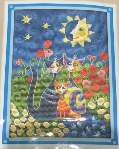 Cats Under the Sun Pre-printed Cross Stitch Kit