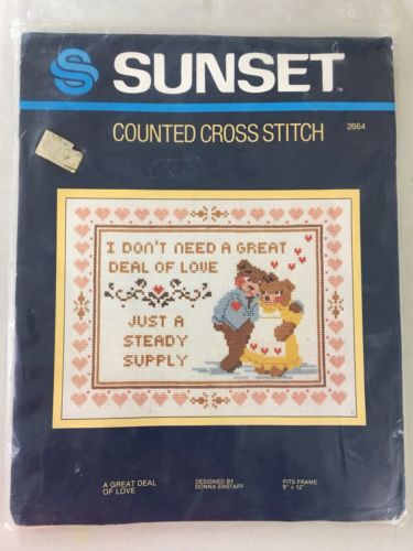 Sunset Counted Cross Stitch A Great Deal Of Love by Donna Enstaff New 9 x 12