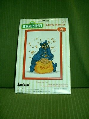 Janlynn Sesame Street Cookie Monster Counted Cross Stitch Set Sealed New