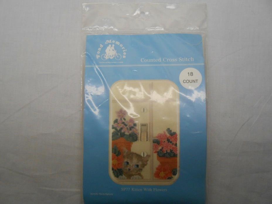 Fond Memories Counted Cross Stitch Kit (Kitten With Flowers) #SP77