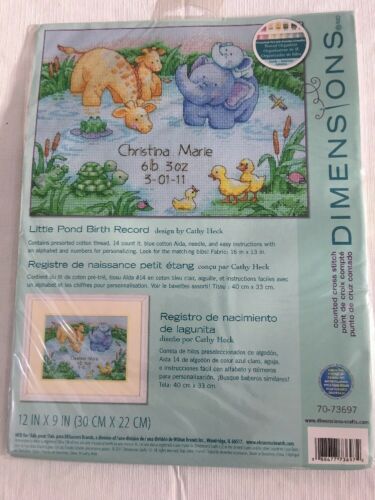 NEW Dimensions Counted Cross Stitch Kit Baby LITTLE POND BIRTH RECORD